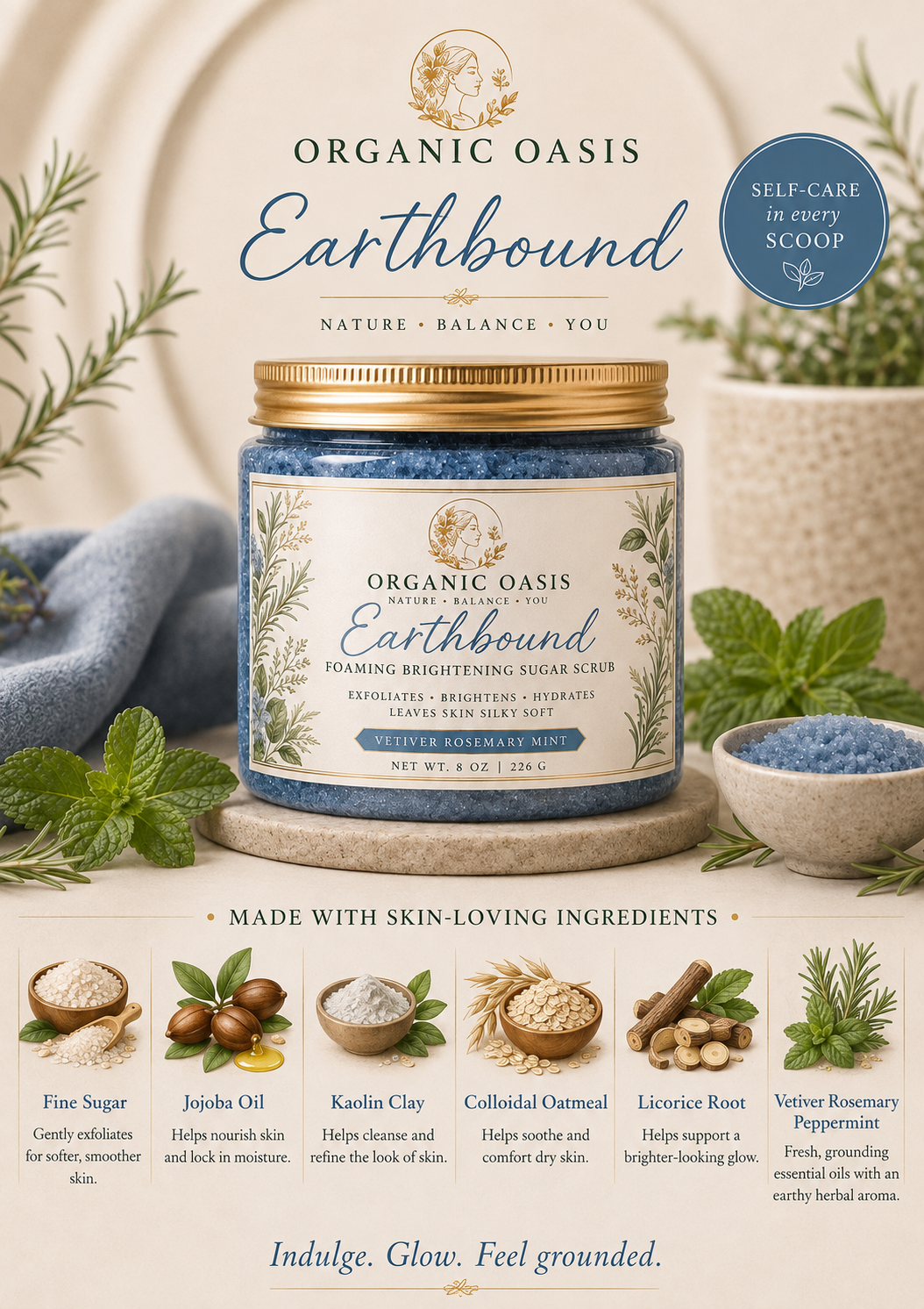 Earthbound: Foaming Brightening Sugar Scrub