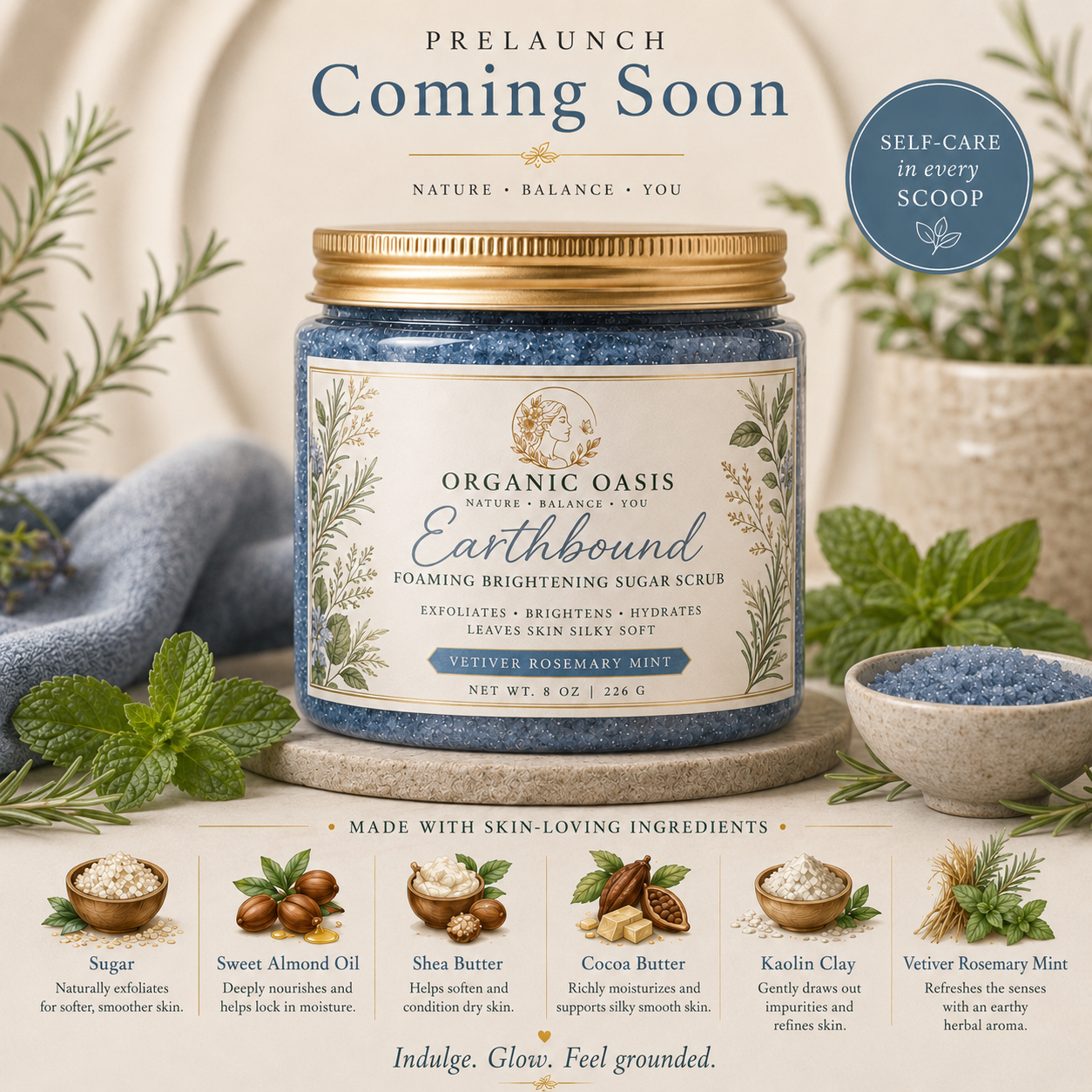 Earthbound: Foaming Brightening Sugar Scrub