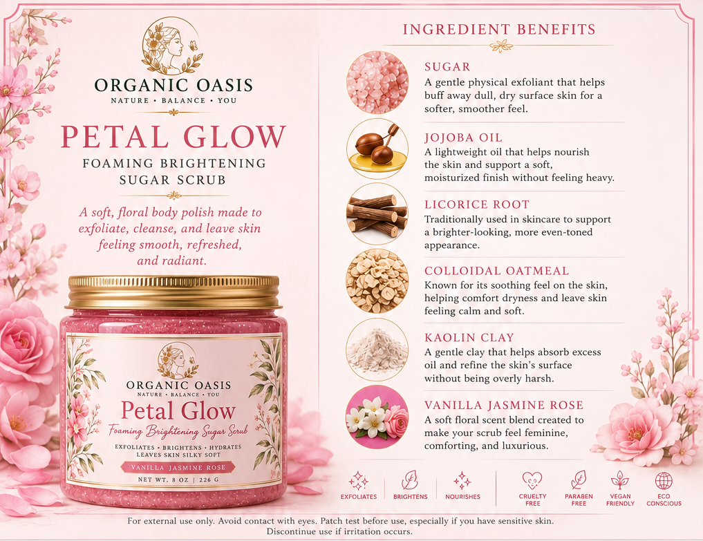 Petal Glow: Foaming Brightening Sugar Scrub